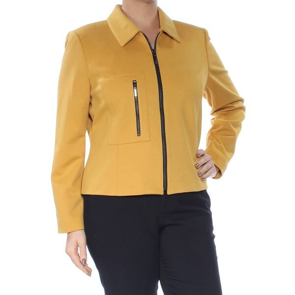 Shop Kasper Womens Yellow Blazer Wear To Work Jacket Petites Size
