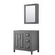 preview thumbnail 3 of 18, Daria 36-inch Single Vanity, No Top, Medicine Cabinet Dark Gray, Chrome Trim, No Top