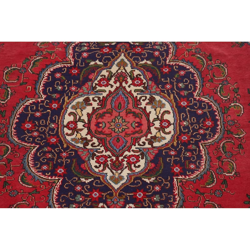 Tabriz Persian Vintage Area Rug Handmade Wool Carpet - 9'6"x 13'0"