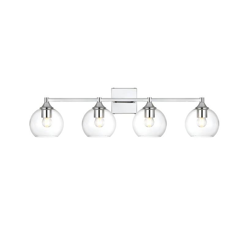 Felz 1 Light Black and Clear Bath Sconce - 33 - Chrome