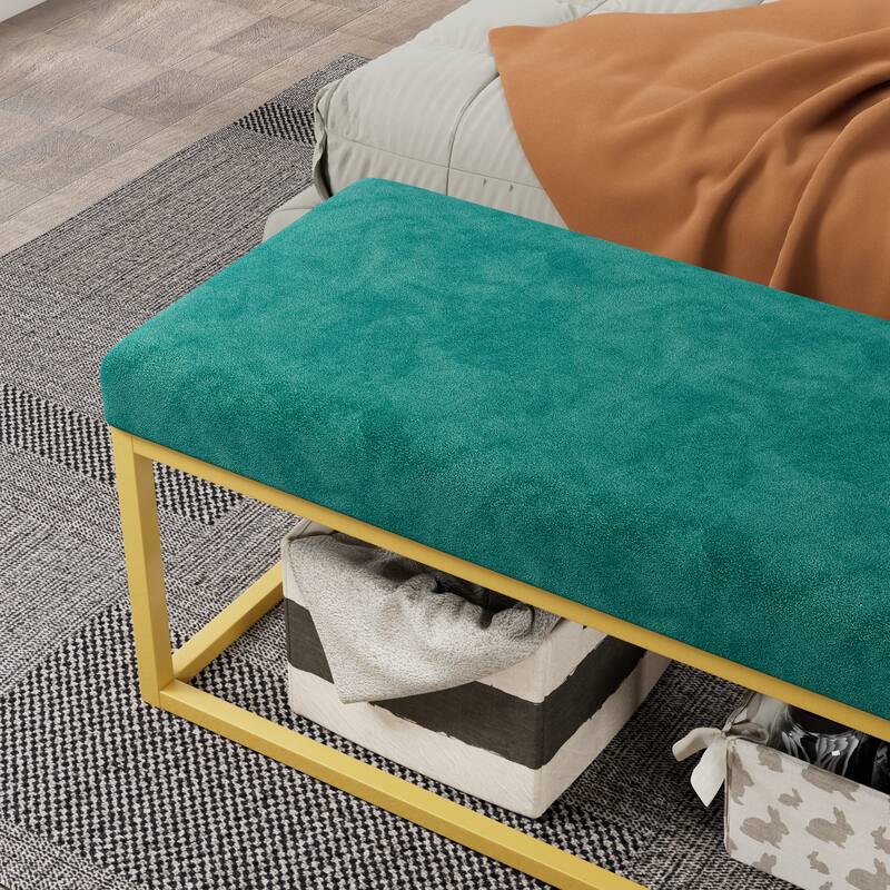 Corridor Bench Upholstered Bench with Steel Frame, Indoor Bench Entryway Bench Window Bench Dining Bench