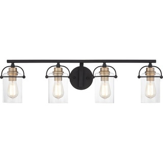 Emerson 4-Light Matte Black Vanity Light - Matte Black