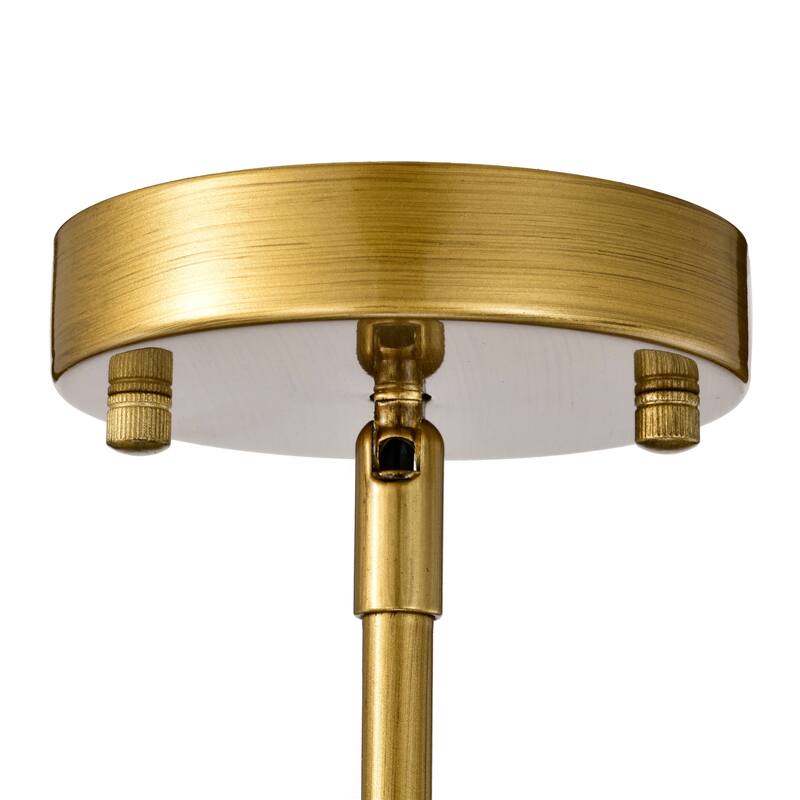 Casandra 1 Light Crystal Glass Rod Mini Pendant Chandelier - Brushed Brass