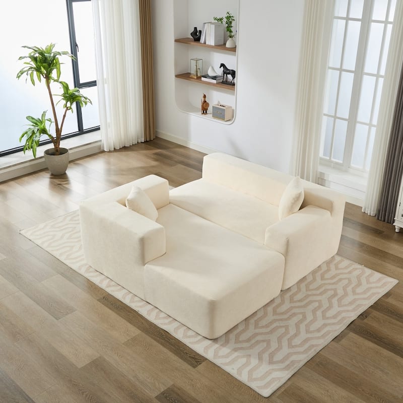 106.50" Relaxation Multifunctional Modular Reversible Sectional Sofa with Pillows
