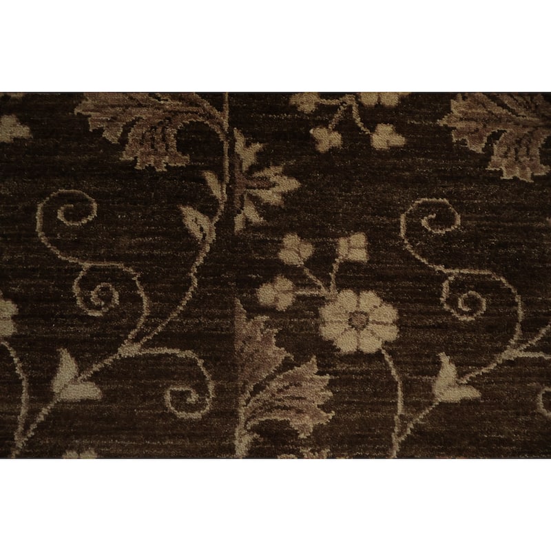 Hand Knotted Oriental 100% Wool Carpet Modern All-Over Brown Art & Craft Area Rug - 8' 1'' X 5' 7''