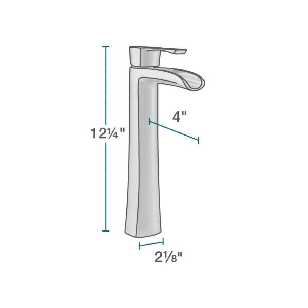 dimension image slide 5 of 5, 631 Foil Glass Sink, Chrome Vessel Faucet, Sink Ring, Pop-up Drain