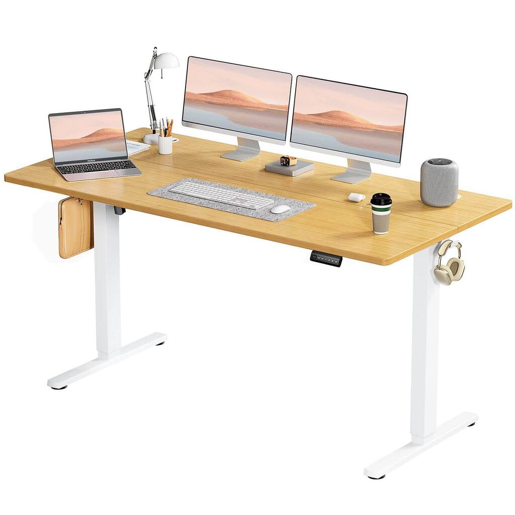 Electric Height Adjustable Standing Desk,Sit to Stand Ergonomic Computer Desk, 63'' x 24"