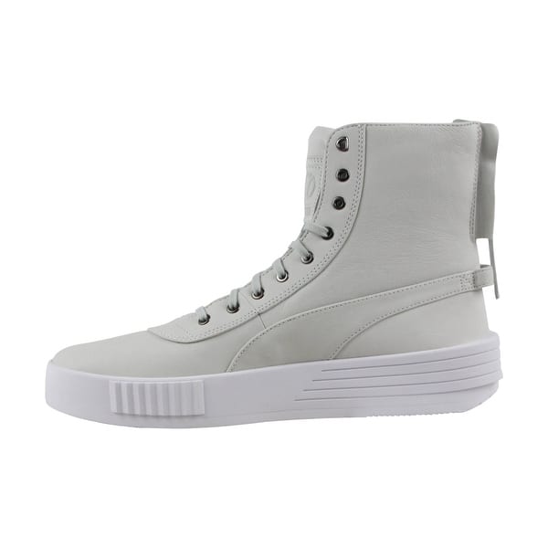 Shop Puma Xo Parallel Mens White Leather High Top Lace Up Sneakers