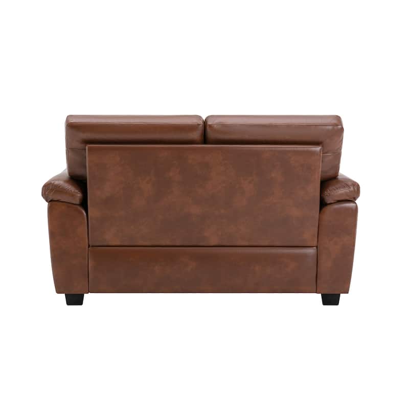 Morden Fort Upholstered Living Room Set, 2 Pieces - Faux Leather chair, Loveseat