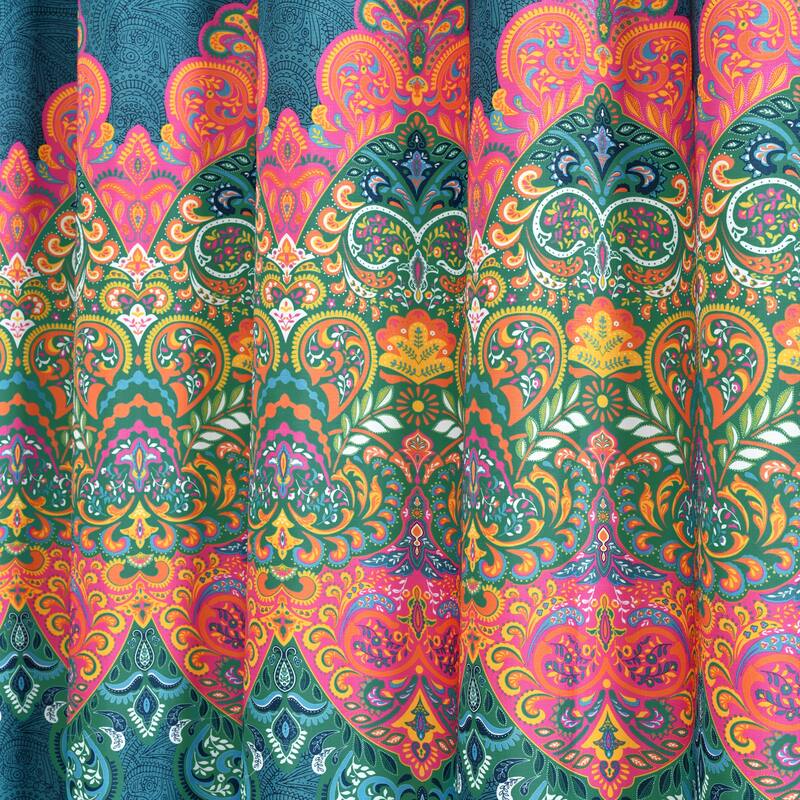 Lush Decor Boho Chic Shower Curtain with Peva Lining and Rings Set