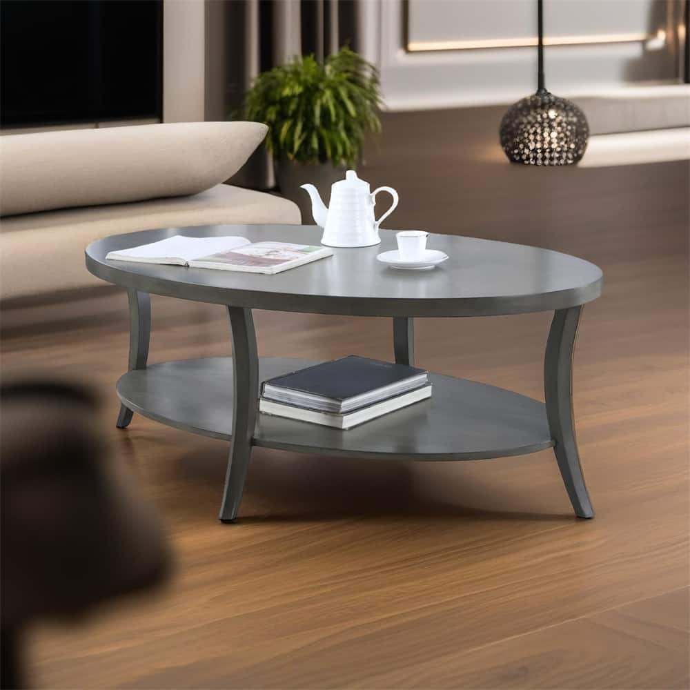 Contemporary Oval Shelf Coffee Table