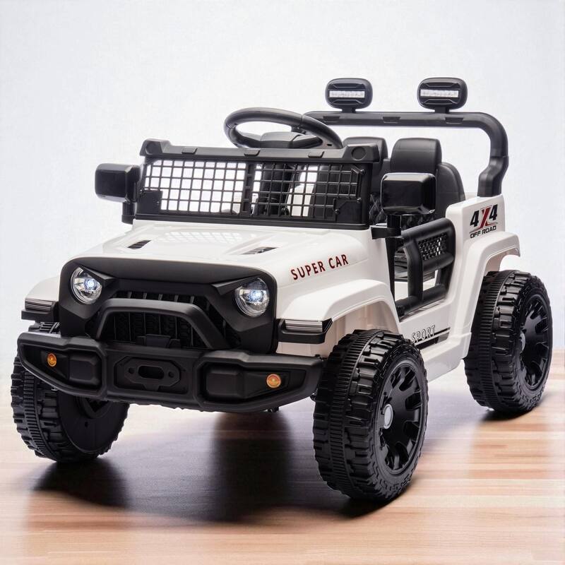 24V Kids Ride On Car with Remote Control, Four-Wheel Suspension, Bluetooth, MP3, LED Headlights for Kids 3 Years Old - White