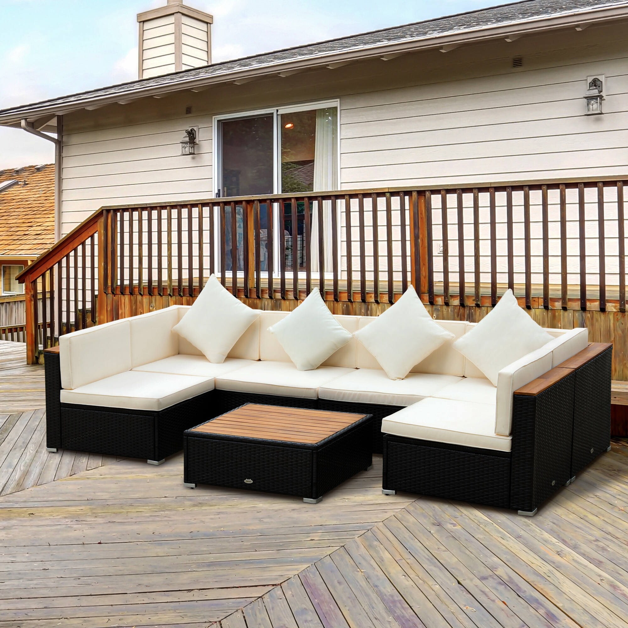 Outsunny patio hotsell furniture 7 piece