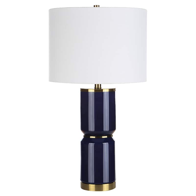 Royal Blue Ceramic Table Lamp - 15"D x 15"W x 26.25"H