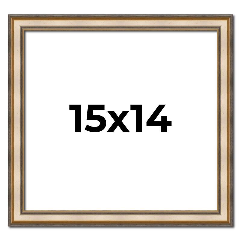 15x14 Frame Gold Solid Wood Shadow Box Width 1.5 Inches | Interior Frame Depth 2 3/8 Inches