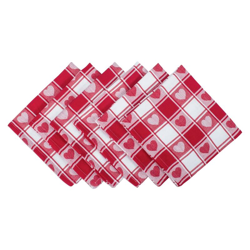 DII Valentines Day Print Napkin (Set of 6) - Checkered Heart