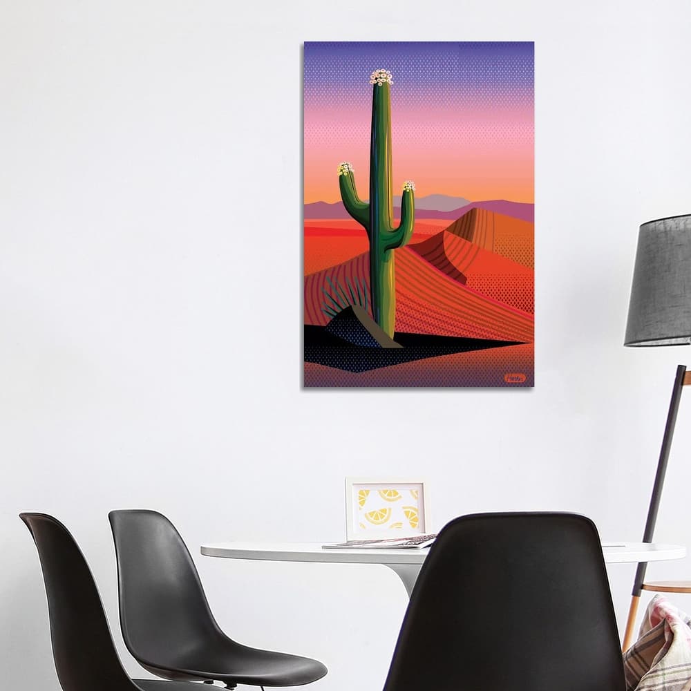 iCanvas "Saguaro Blossom Sunset" by Charles Harker Canvas Print