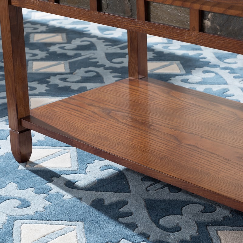 Leick Home Rustic Slate One Shelf Coffee Table