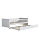 preview thumbnail 12 of 12, Wood Twin Size Platform Bed with Trundle, Trundle Bed with Guardrail for Toddler,Child,White