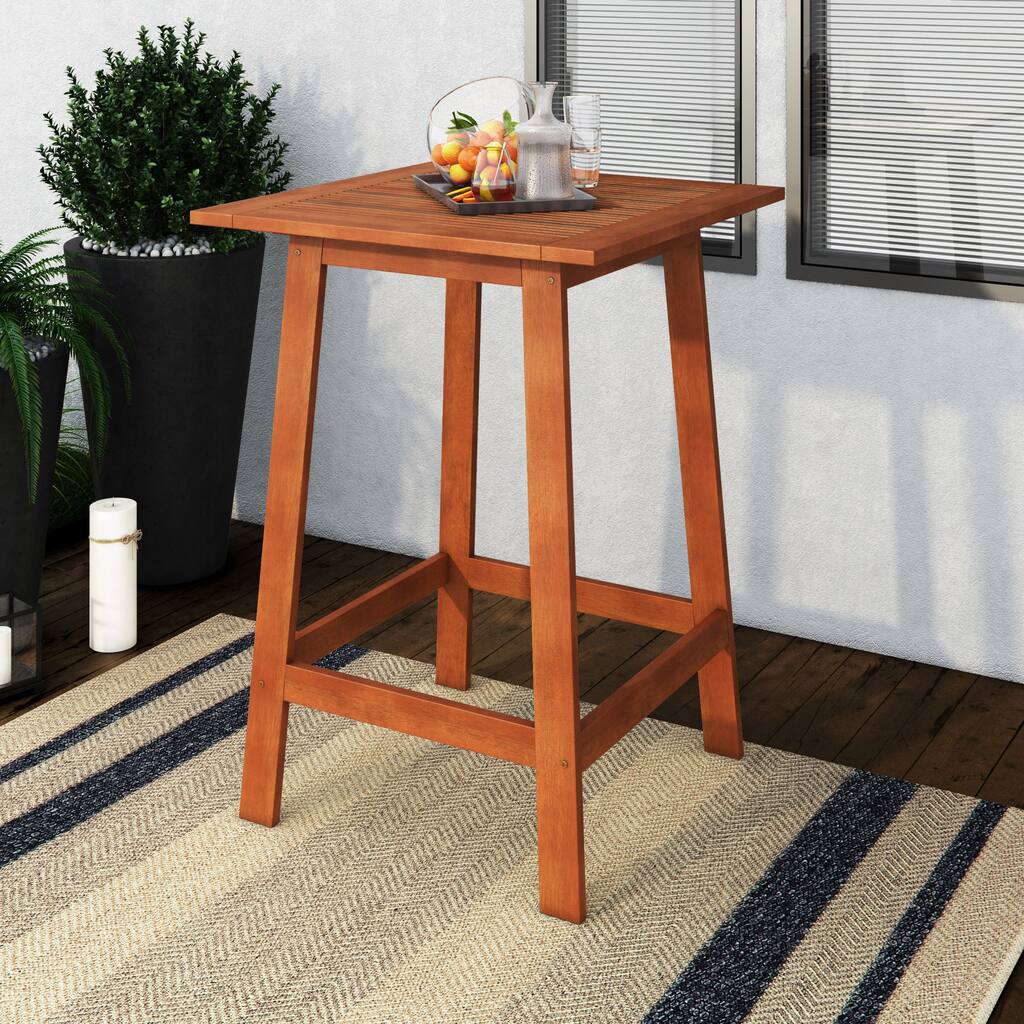 CorLiving Miramar Natural Hardwood Outdoor Pub Table - N/A