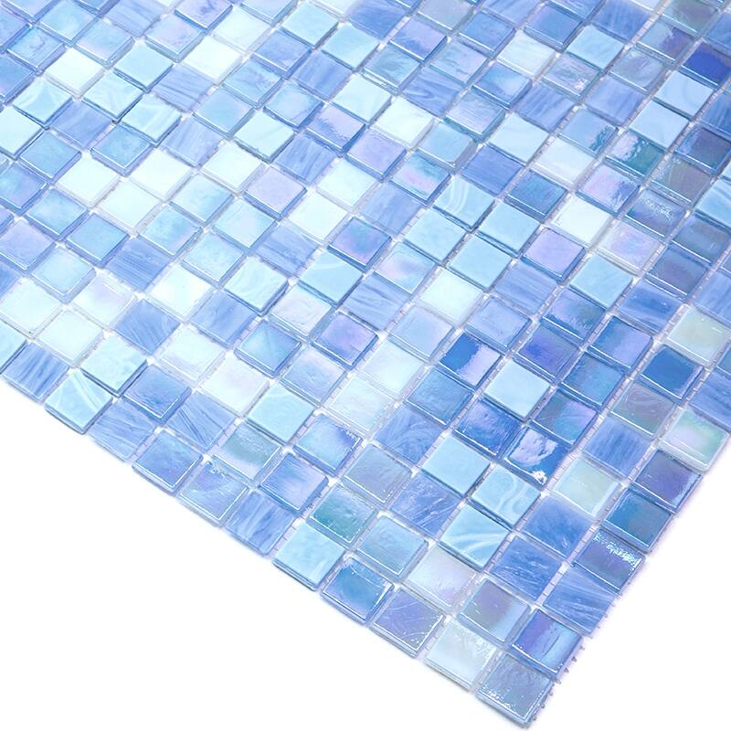Apollo tile 12" x 12" Mingles Glossy Sky Blue Glass Tile (18.69 sq ft/case) - 20 Pack