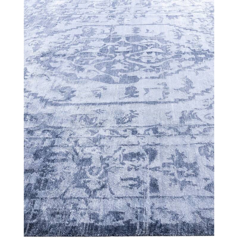 Modern One-of-a-Kind Hand-Knotted Area Rug - White, 8' 3" x 10' 6" - 8' 3" x 10' 6"