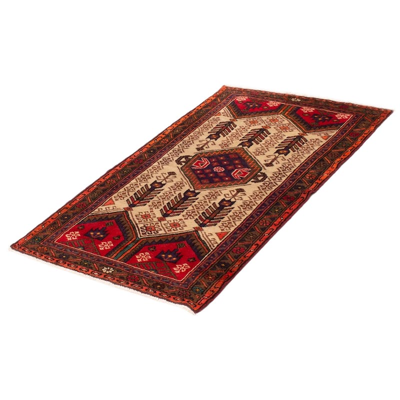 ECARPETGALLERY Hand-knotted Konya Anatolian Cream Wool Rug - 3'3 x 5'5