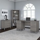 preview thumbnail 30 of 66, Somerset 60W Office Desk with Cabinet and 5 Shelf Bookcase in Ash Gray Platinum Gray