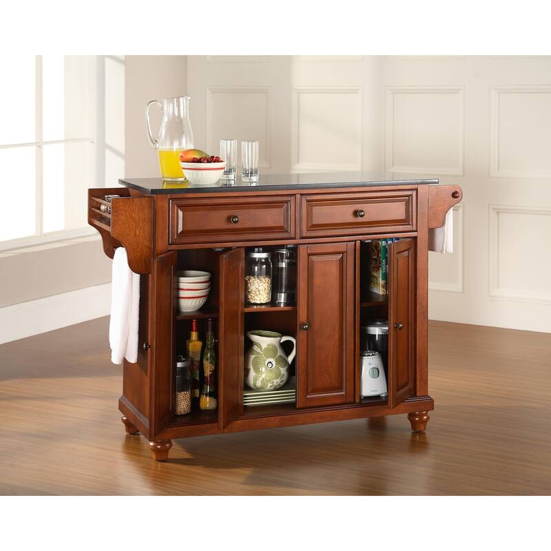 Full Size Kitchen Island with Granite Top & Storage - Portable Kitchen Cart - Modern Kitchen Furniture
