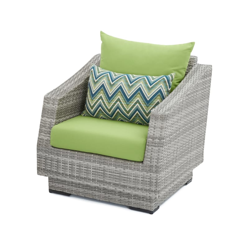 Cannes 5 Piece Aluminum Outdoor Patio Club Chair & Ottoman Set.