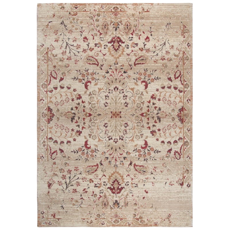 Alora Decor Euphoria Cream, Beige, Brown, and Red Wool Rug - 10' x 13'