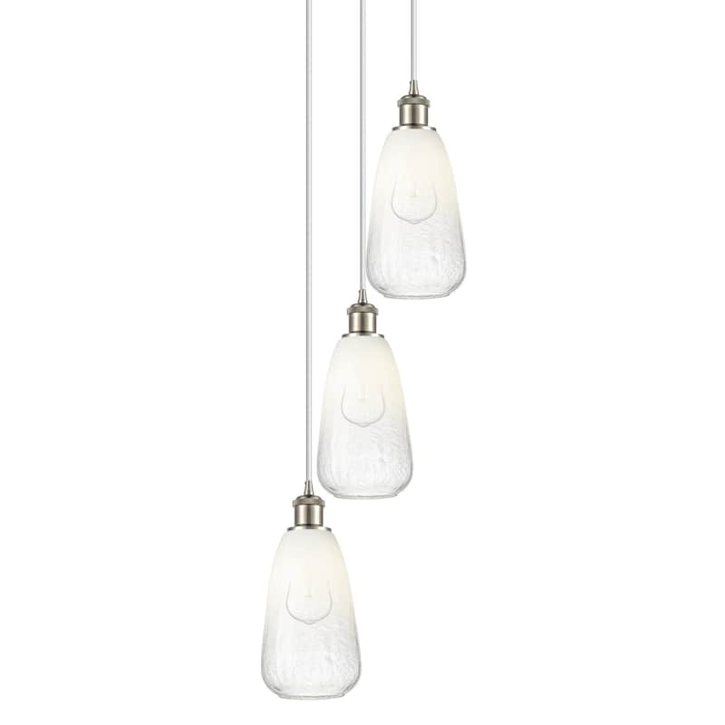 Innovations Lighting 113B-3P-40-13 Brookhaven Almond Pendant - Brushed Satin Nickel / Opal