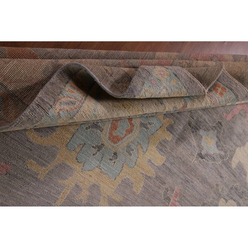 Vegetable Dye Oushak Area Rug Handmade Turkish Wool Carpet - 9'3" x 11'11"