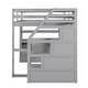 preview thumbnail 28 of 28, Full Size Loft Bed featuring Desk, Shelves, Built-In Drawers & Storage Staircase, Full-Length Guardrail
