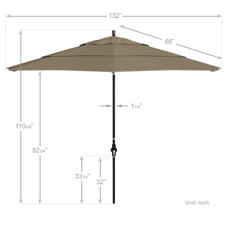 California Umbrella 11-Foot Market Umbrella in Bronze