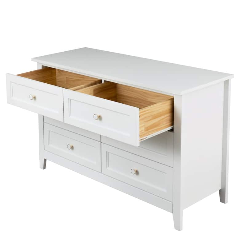 6 Drawer Dresser Bar Storge Cabinet Lockers with Retro Round Handle
