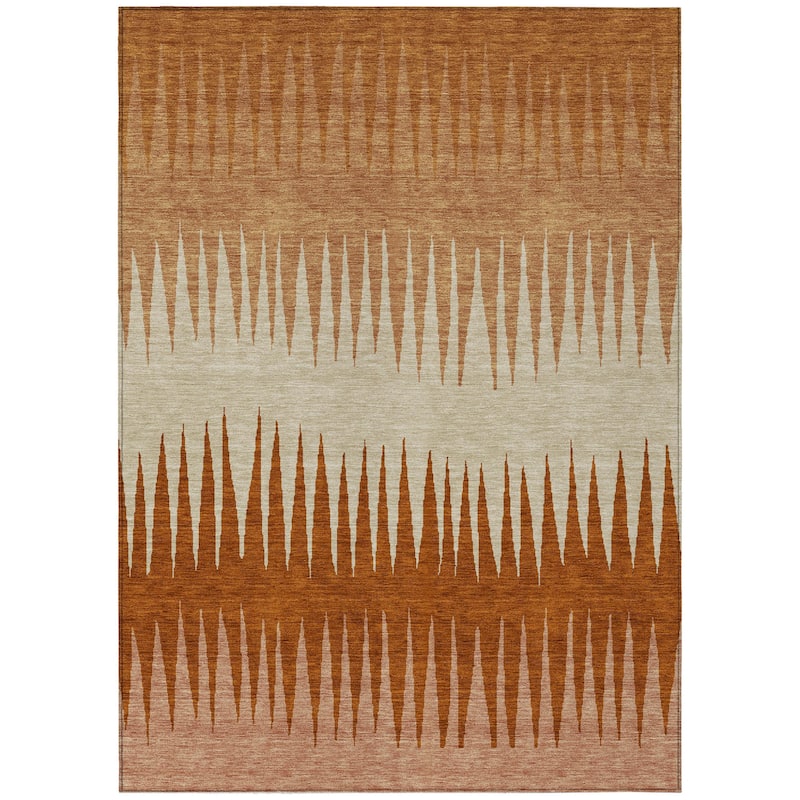HomeRoots Striped Transitional Rectangle Outdoor Rug