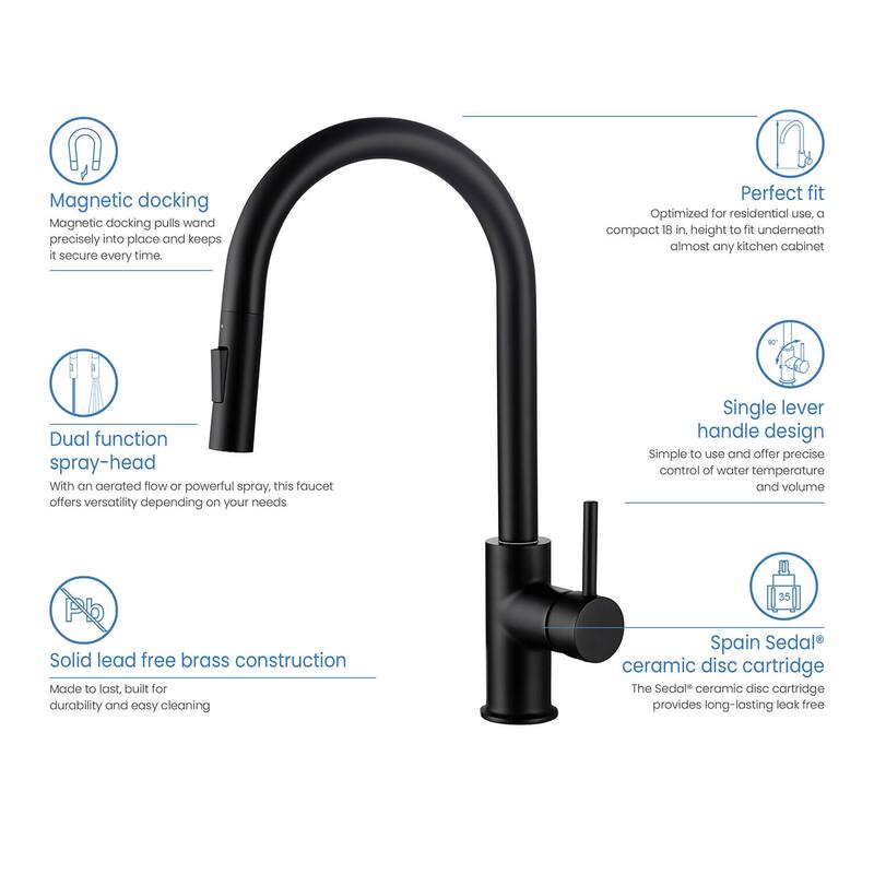 Circular Single Handle Pull Down Kitchen Faucet