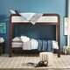 preview thumbnail 1 of 14, Walker Edison Twin over Twin Bunk Bed with Ladder Walnut