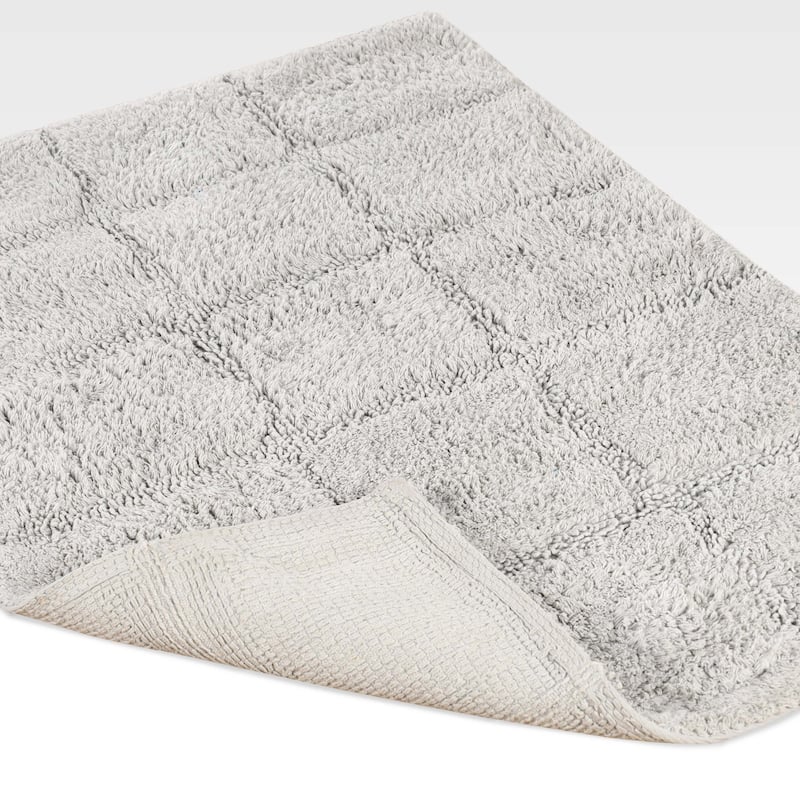 Superior Cotton Checkered 2-piece Non-skid Bath Rug Set