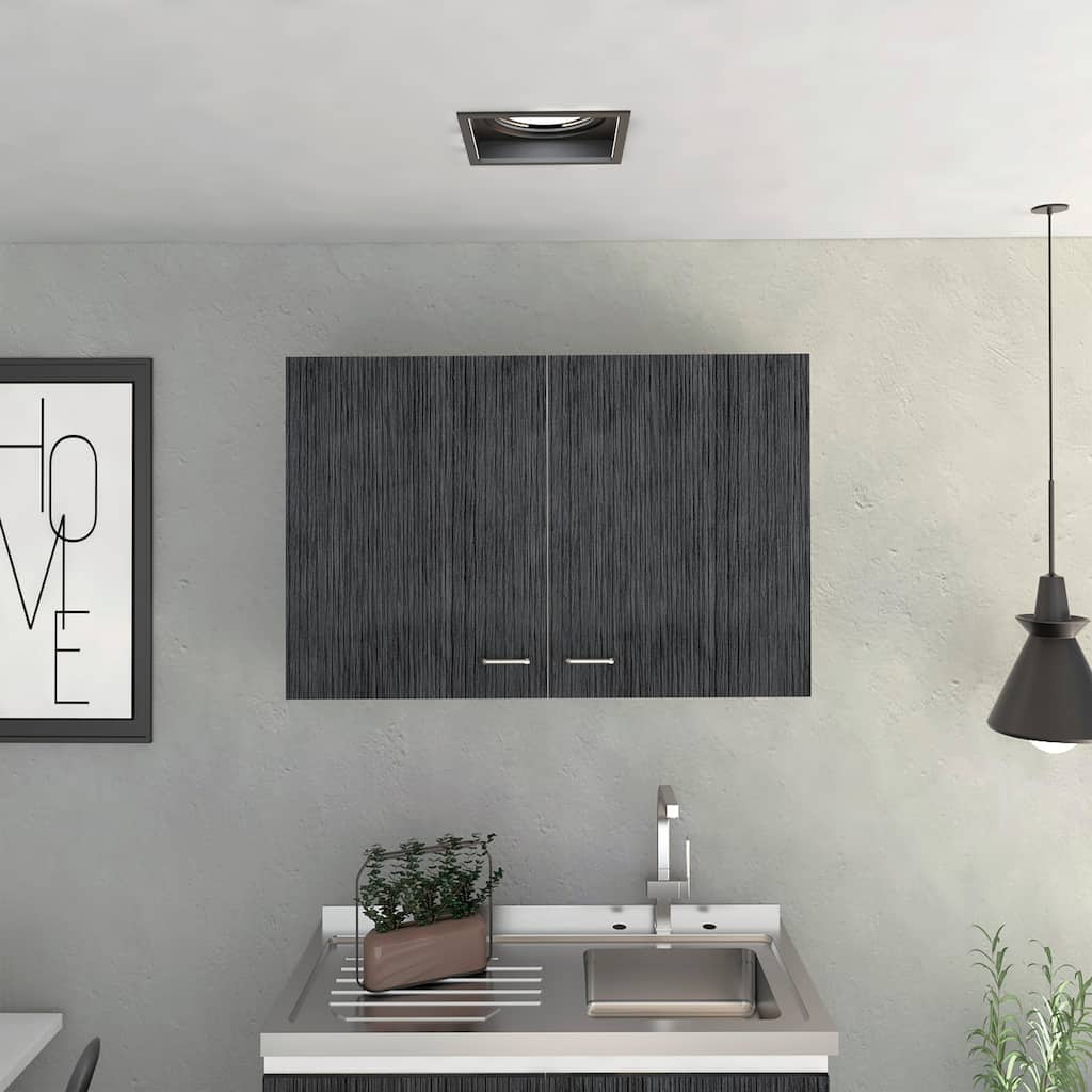 Wall Cabinet with Two Doors, Two Internal Shelves, Space-Efficient Storage