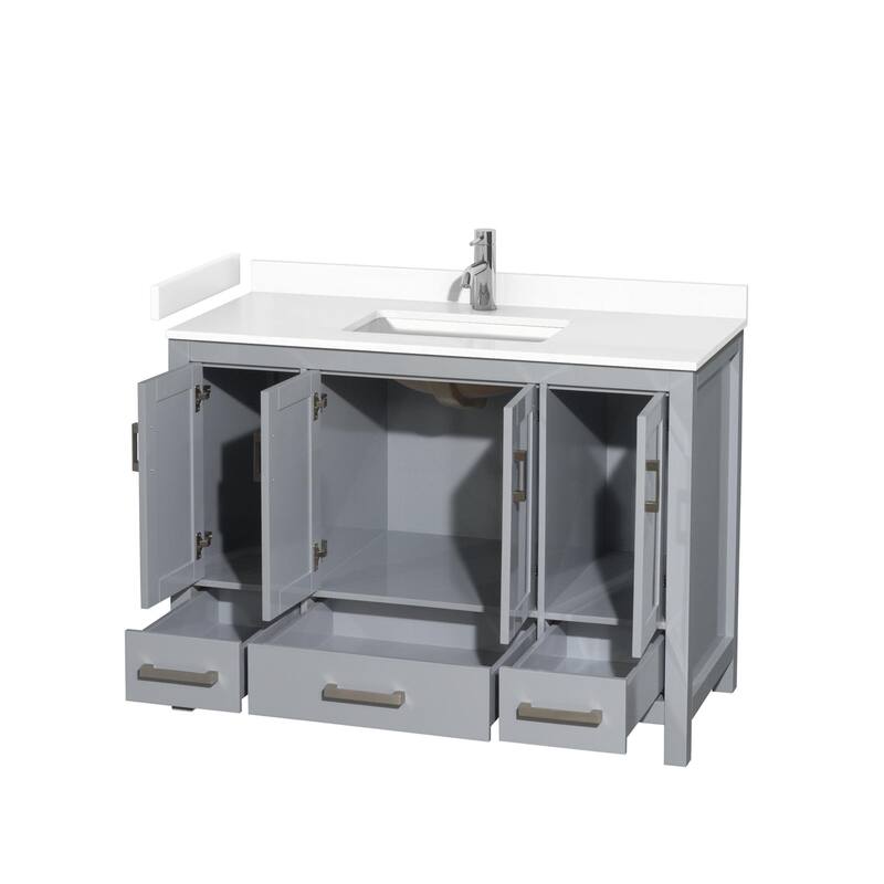 Wyndham Collection Sheffield 48" Single Bathroom Vanity, Carrara