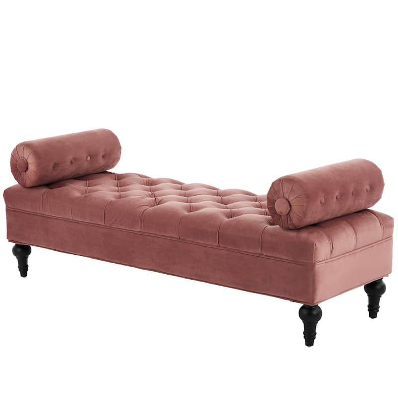 Christopher Knight Home - Anne Bedroom End-of-Bed Bench with 2 Pillows and Velvet Upholstery