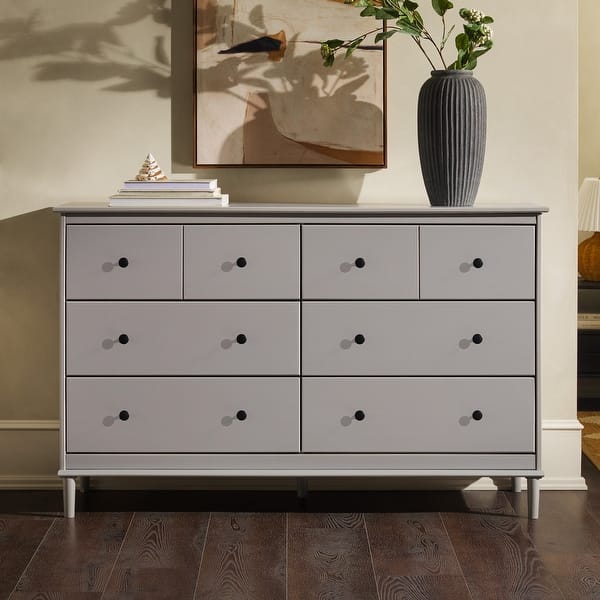 slide 2 of 64, Walker Edison Bullrushes 6-Drawer Solid Wood Dresser Grey