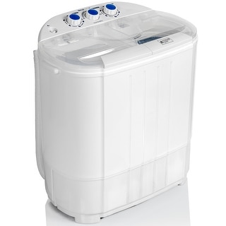  Portable Washing Machine Compact Washer and Dryer 13lbs Twin  Tub Washing Machine and Dryer (Black) : Appliances