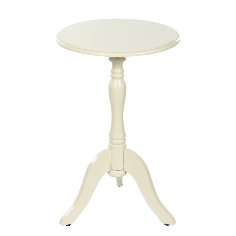 StyleCraft Harbor Breeze Round Pedestal Side Table - Soft Cream