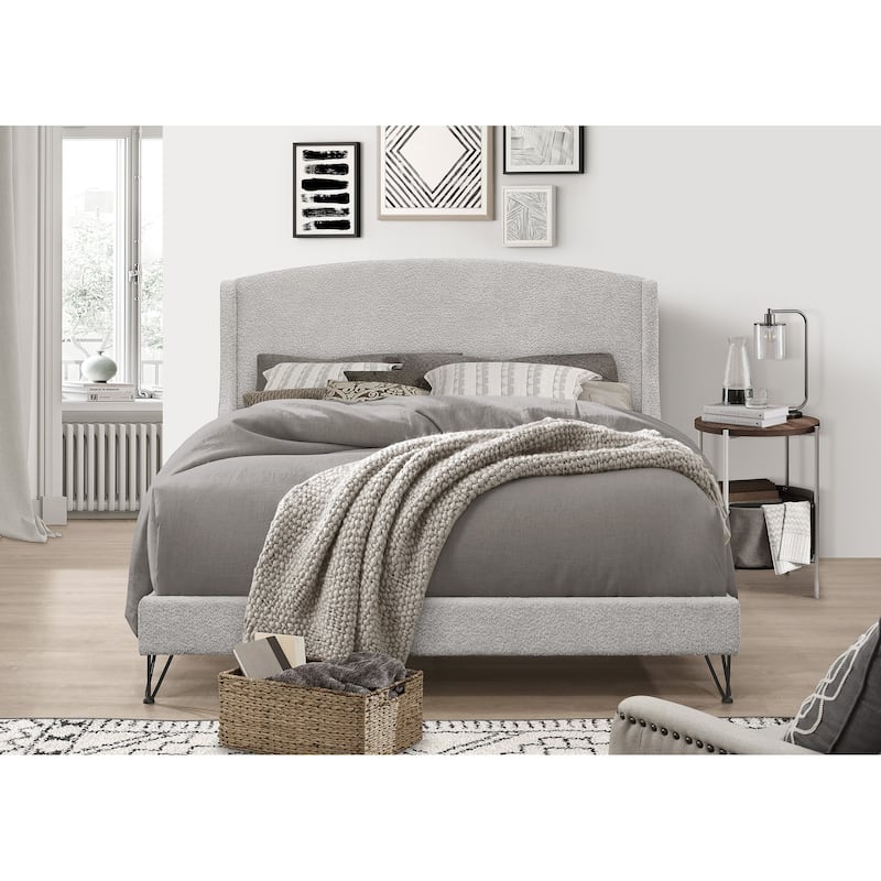 Clayfell Natty Upholstered Panel Bed - Twin - Grey
