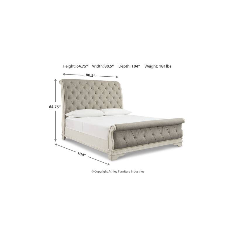 Signature Design by Ashley Realyn White/Gray Sleigh Bed