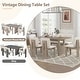 preview thumbnail 23 of 35, Roomfitters 7 Pcs Retro Dining Set with Rectangular Table and Designed Trestle Base, Includes 6 Upholstered Chairs