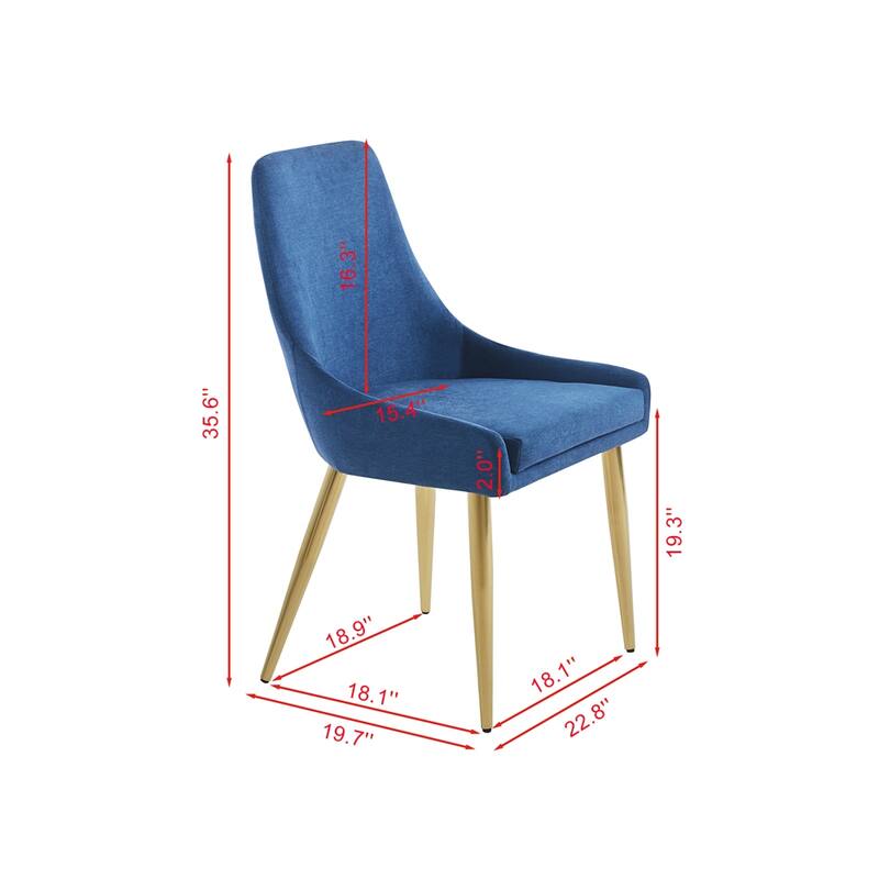 Upholstered Armless Accent Dining Chairs (Set of 2)